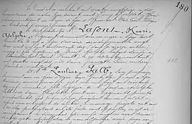 1896.05.05 - Marriage certificate for Henri Adolphe Lafont and Pauline Falb.