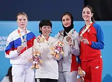 Girls' 59 kg victory ceremony