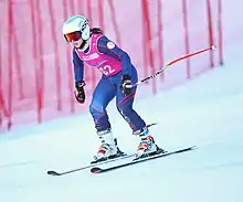 Woman skiing
