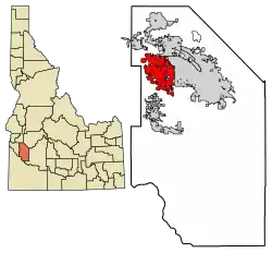 Location of Meridian in Ada County, Idaho.