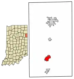 Location of Berne in Adams County, Indiana.