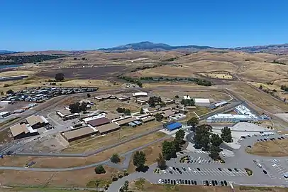 Aerial view of the housing units at Federal Correctional Institution, Dublin