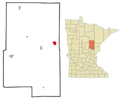 Location of the city of Tamarackwithin Aitkin County, Minnesota