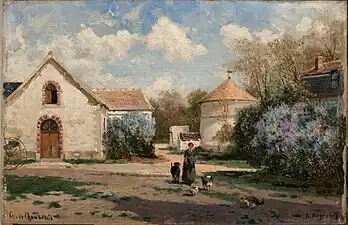 Scenery outside Paris with woman and animalsFinnish National Gallery