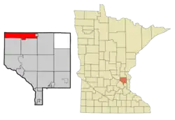 Location of the city of St. Franciswithin Anoka County, Minnesota
