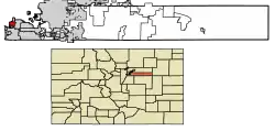Location of the City of Sheridan in Arapahoe County, Colorado.