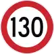 Maximum speed limit (130&nbsp;km/h)