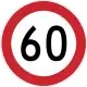 Maximum speed limit (60&nbsp;km/h)