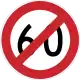 End of maximum speed limit (60&nbsp;km/h)