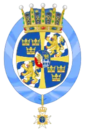Arms of Princess Birgitta of Sweden (1937–1961)