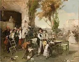 41. Domenico Induno, L'arrivo del Bollettino di Villafranca, 1861-1862