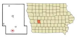 Location of Brayton, Iowa
