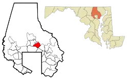 Location of Hampton in the State of Maryland
