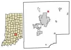 Location of Clifford in Bartholomew County, Indiana.