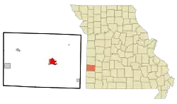 Location of Lamar, Missouri