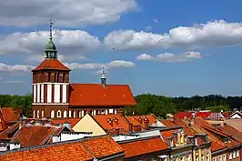 Town panorama with the Saint John the Evangelist church