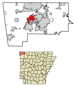 Location of Centerton in Benton County, Arkansas.