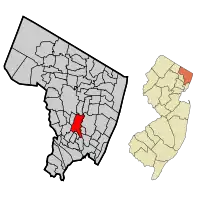 Location of Hackensack in Bergen County highlighted in red (left). Inset map: Location of Bergen County in New Jersey highlighted in orange (right).

Interactive map of Hackensack, New Jersey