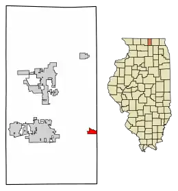 Location of Garden Prairie in Boone County, Illinois.