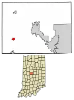 Location of Advance in Boone County, Indiana.