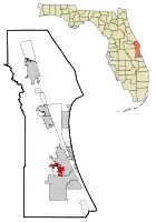 Location in Brevard County and the U.S. state of Florida