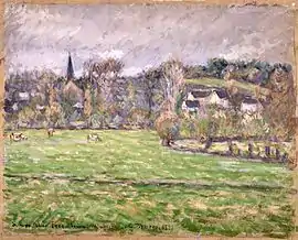 A view of Bazincourt by Camille Pissarro