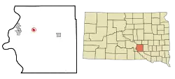 Location in Brule County and the state of South Dakota