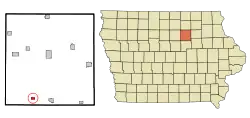 Location of Aplington, Iowa