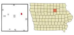 Location of Clarksville, Iowa