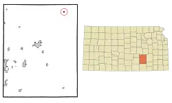 Location within Butler County and Kansas