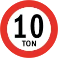 RR-4Weight restriction (10 tonnes (11 short tons))