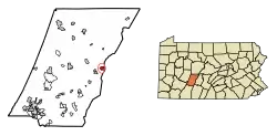 Location of Gallitzin in Cambria County, Pennsylvania.