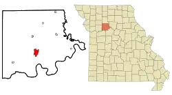 Location of Carrollton, Missouri