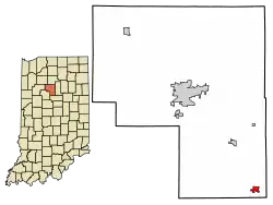 Location of Galveston in Cass County