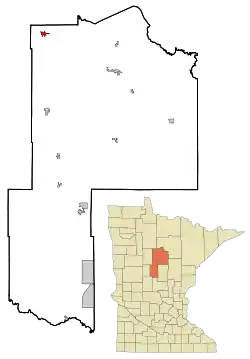 Location of Cass Lakewithin Cass County, Minnesota