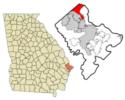 Location in Chatham County and the state of Georgia