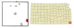 Location within Cherokee County and Kansas