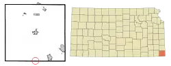 Location within Cherokee County and Kansas