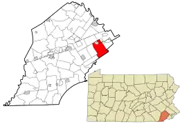 Location in Chester County and the state of Pennsylvania.