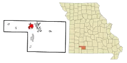 Location of Nixa, Missouri