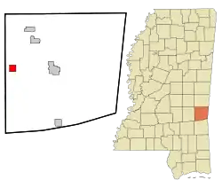 Location of Pachuta, Mississippi