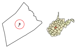 Location of Clay in Clay County, West Virginia.
