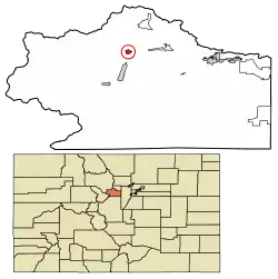 Location of the Town of Empire in the Clear Creek County, Colorado.