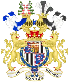 Coat of arms of the 2nd Marquess of Milford Haven, after his appointment as GCVO