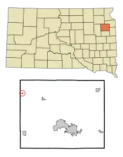Location in Codington County and the state of South Dakota