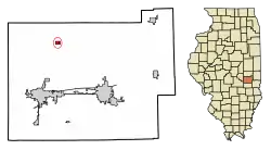 Location of Humboldt in Coles County, Illinois.
