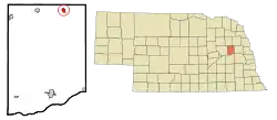 Location within Colfax County and Nebraska