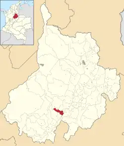 Location of the municipality and town of El Guacamayo in the Santander Department of Colombia.