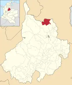 Location of the municipality and town of El Playón in the Santander Department of Colombia.