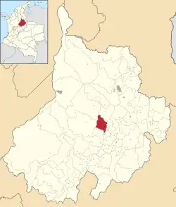 Location of the municipality and town of Galán in the Santander Department of Colombia.